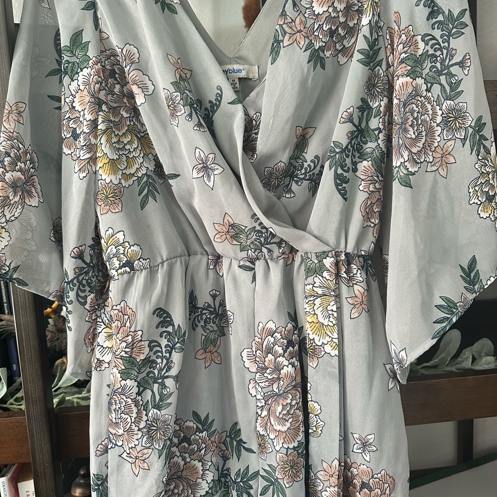 Floral Wrap women Dress jumper short